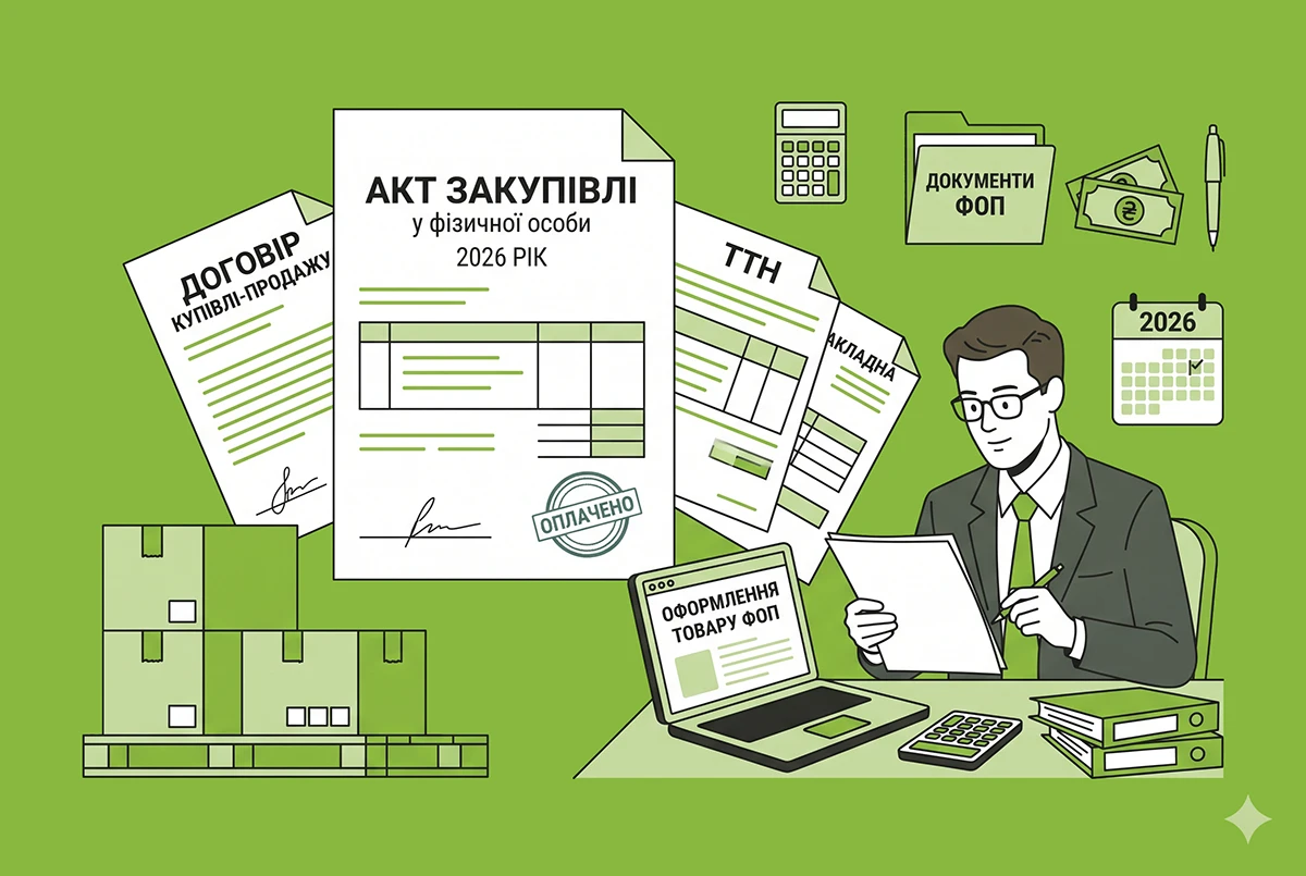 Акт закупівлі у фізичної особи-2026: як ФОП оформити товар з документами