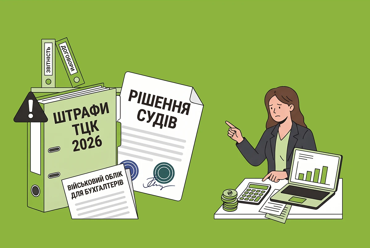 Штрафи ТЦК для бухгалтерів та рішення судів у 2026 році: дані Опендатабот