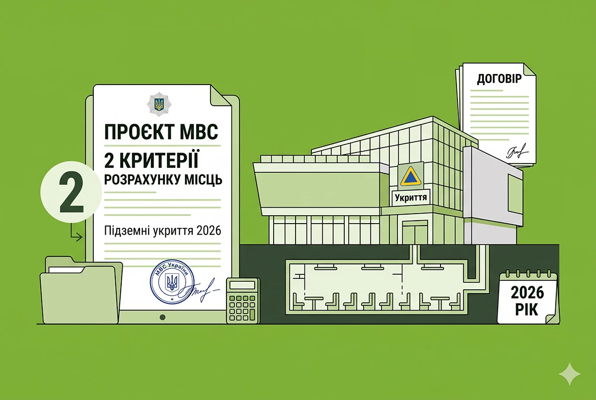 Укриття на об’єктах із масовим перебуванням людей з 4 вересня 2026 р.: МВС навів 2 критерії розрахунку місць