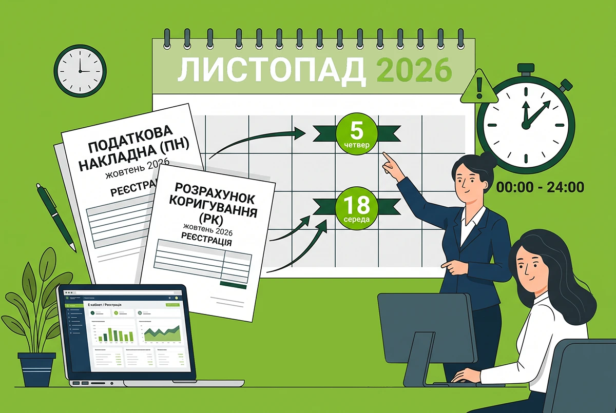 Коли реєструвати ПН/РК за жовтень у листопаді 2026 року: календар від редакції
