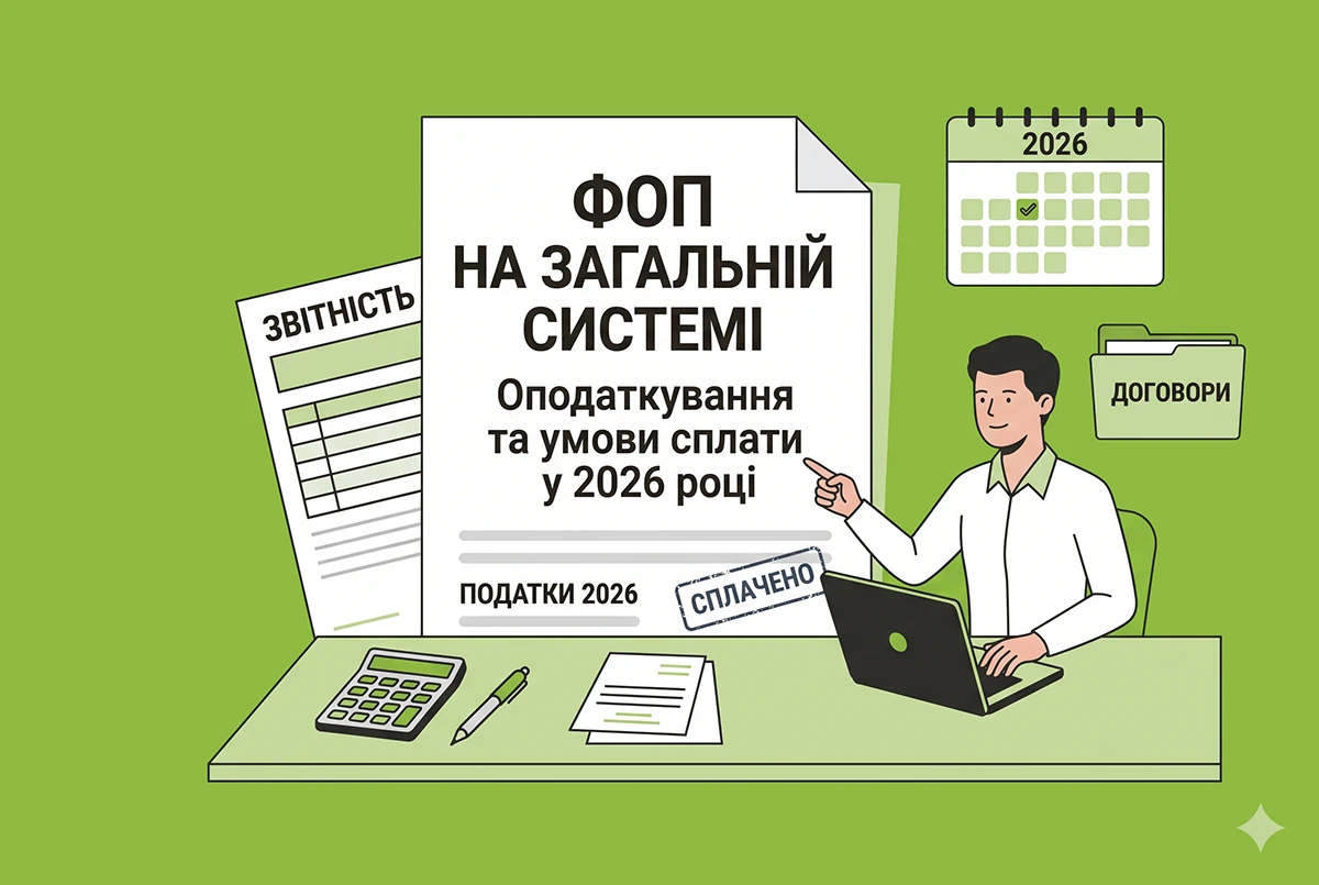 ФОП на загальній системі оподаткування: податки та умови їх сплати у 2026 році
