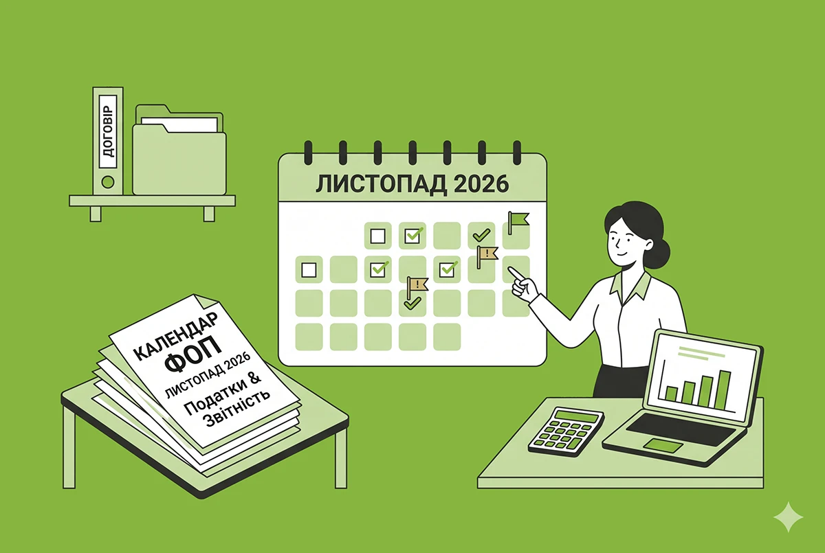Календар для ФОПів на ЄП і «загальників» на листопад 2026 р.: скільки податків платити, яку звітність подавати