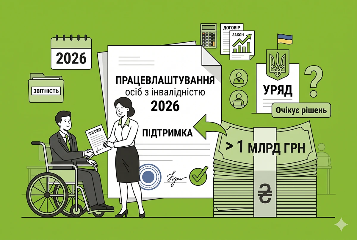 Підтримка працевлаштування осіб з інвалідністю у 2026 році: понад 1 млрд грн очікує рішень Уряду