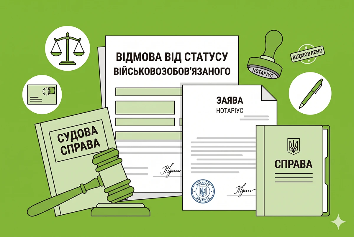 Відмова від статусу військовозобов’язаного через нотаріуса: судова практика у 2026 році