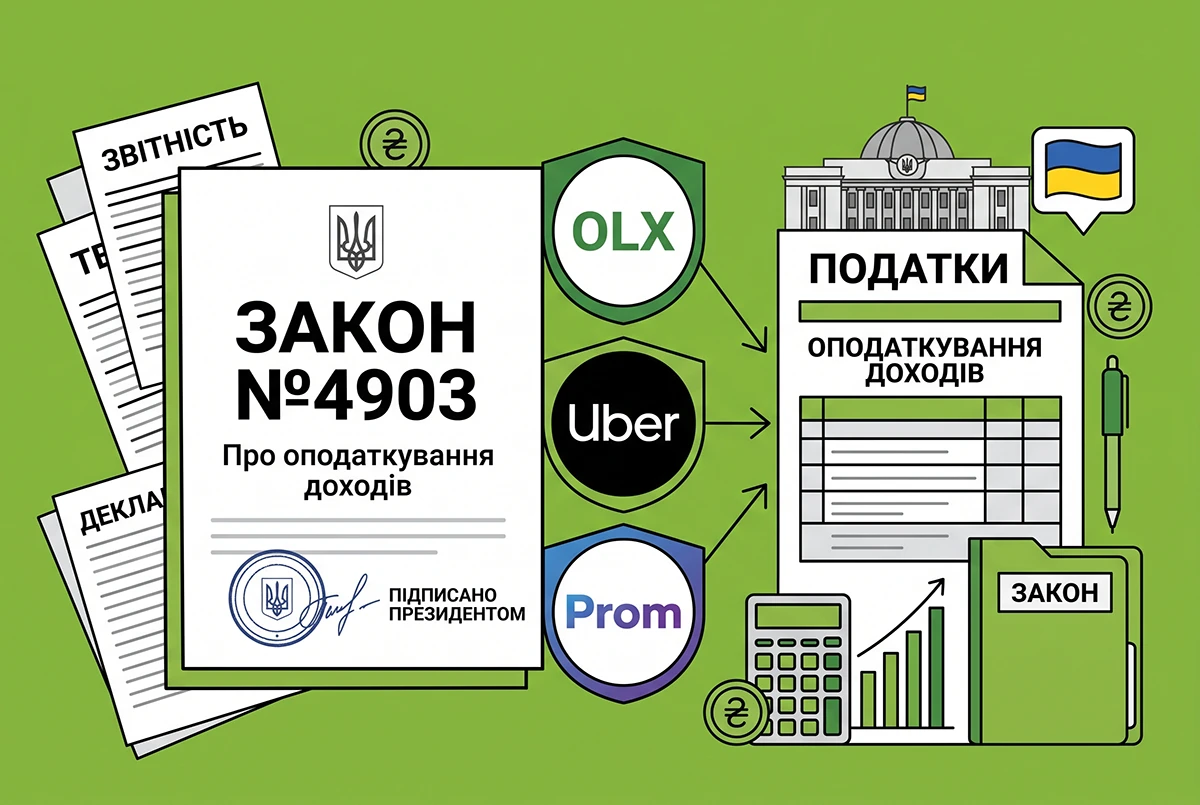 Оподаткування доходів з OLX, Uber та Prom: Закон №4903 підписано Президентом