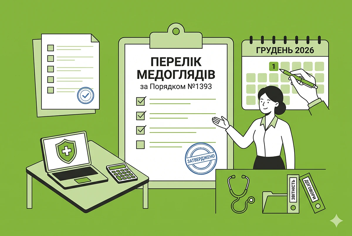 Обов’язкові медогляди працівників у 2027 році: до 1 грудня 2026 р. треба подати Перелік за Порядком №1393