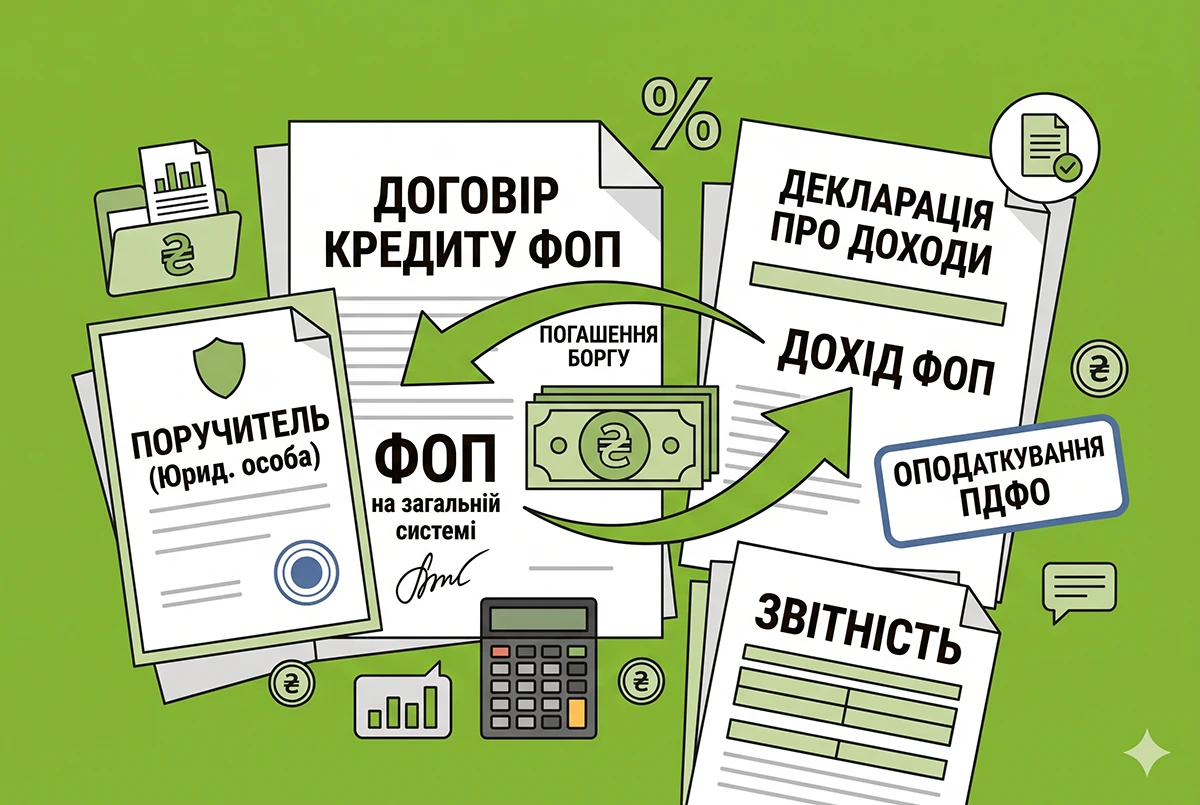 Погашення кредиту ФОП поручителем-юрособою у 2026 році: податкові наслідки від ДПС