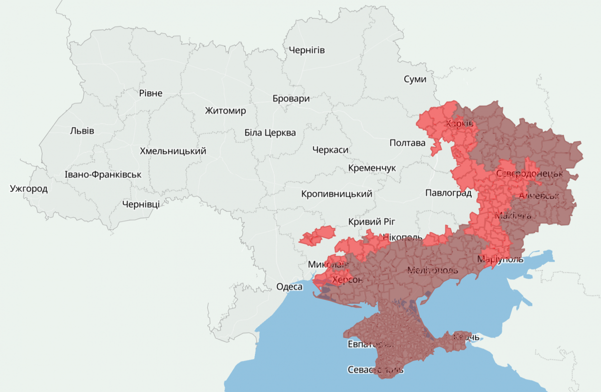 Карта окупованих територій україни