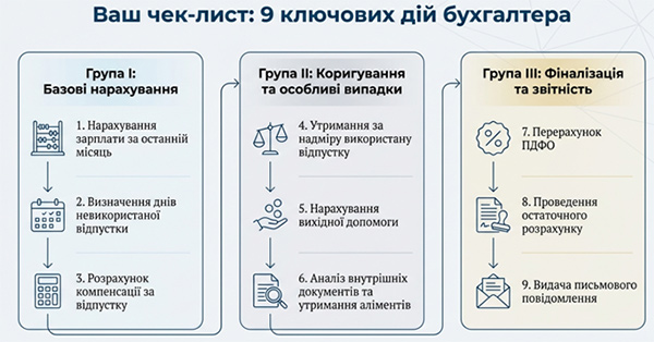 9 ключових дій бухгалтера при звільненні працівника