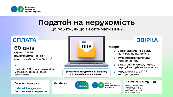 Податок на нерухомість: що робити, якщо ви отримали ППР?