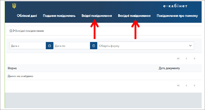 Вхідні і вихідні повідомлення