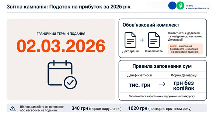 Звітна кампанія: Податок на прибуток за 2025 рік