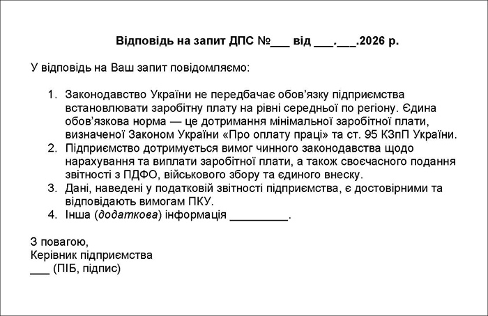 &laquo;Ризикова&raquo; відповідь на запит ДПС