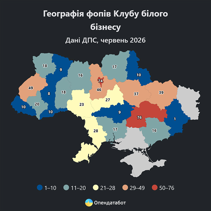 Географія ФОПів Клубу білого бізнесу