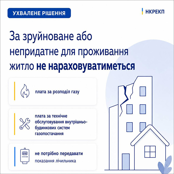 За зруйноване або непридатне для проживання житло не нараховуватиметься
