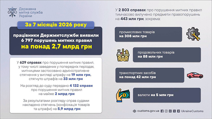 Слайд ДМСУ про порушення митних правил