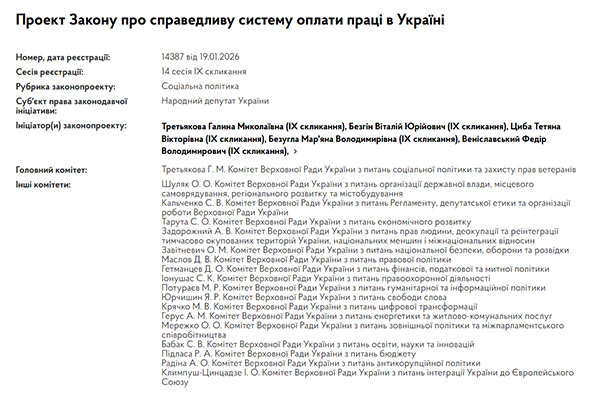Нарахування зарплати по-«справедливому» з 2027 року! (Комітет ВРУ рекомендує законопроєкт №14387)