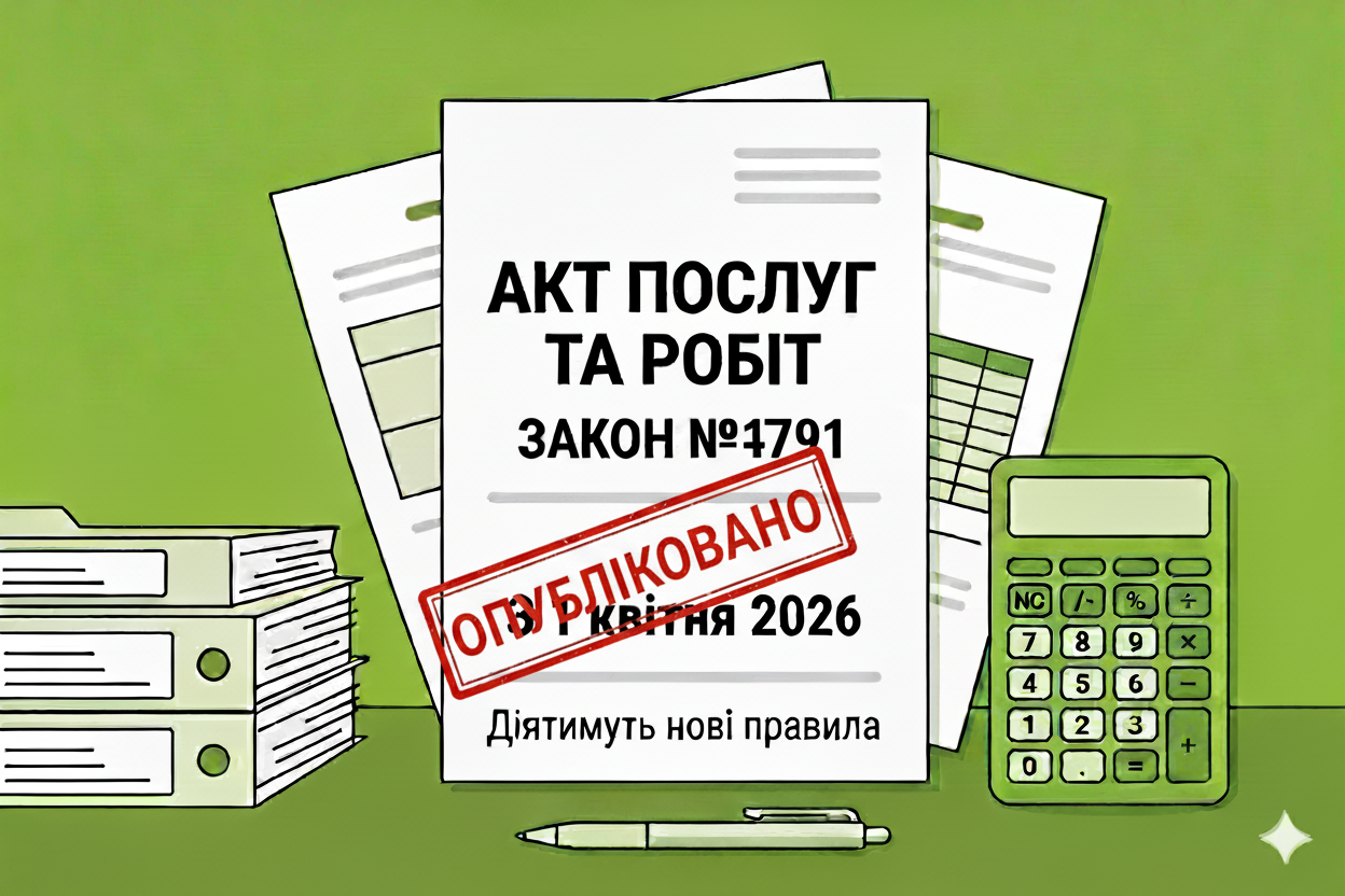 З 1 квітня 2026 року діятимуть нові правила для актів послуг, робіт та оренди: опубліковано Закон №4791