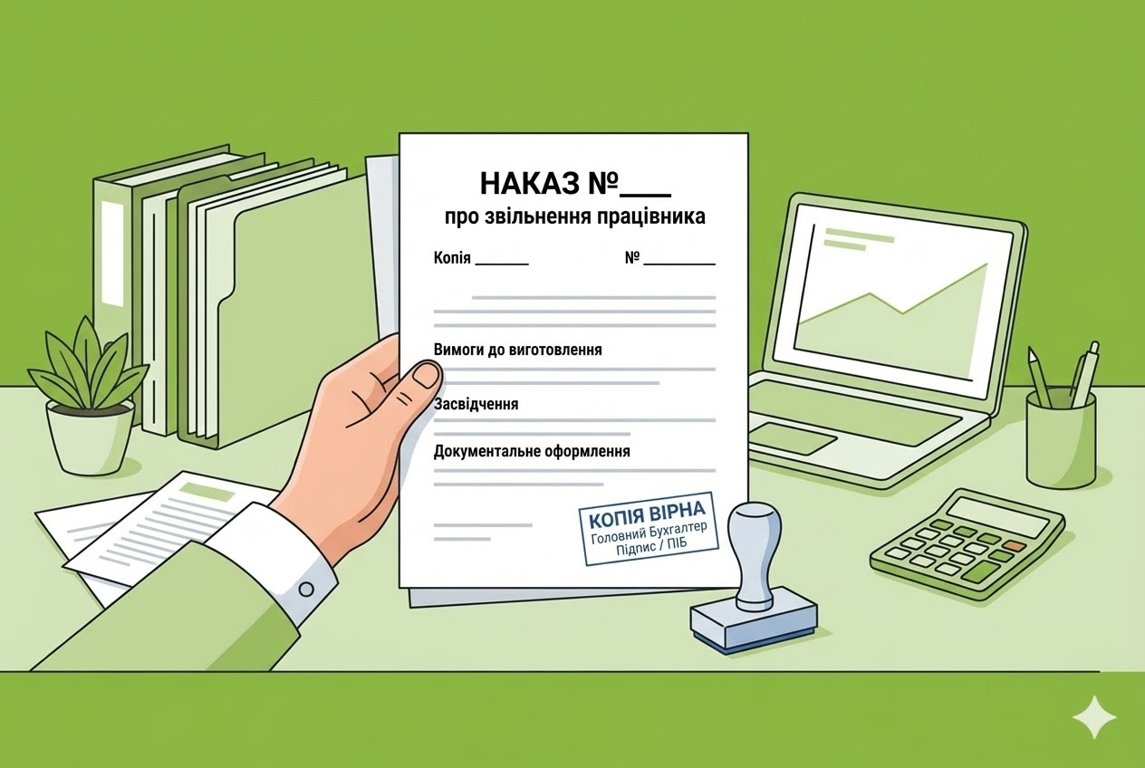 Копія наказу про звільнення працівника: вимоги до виготовлення та засвідчення