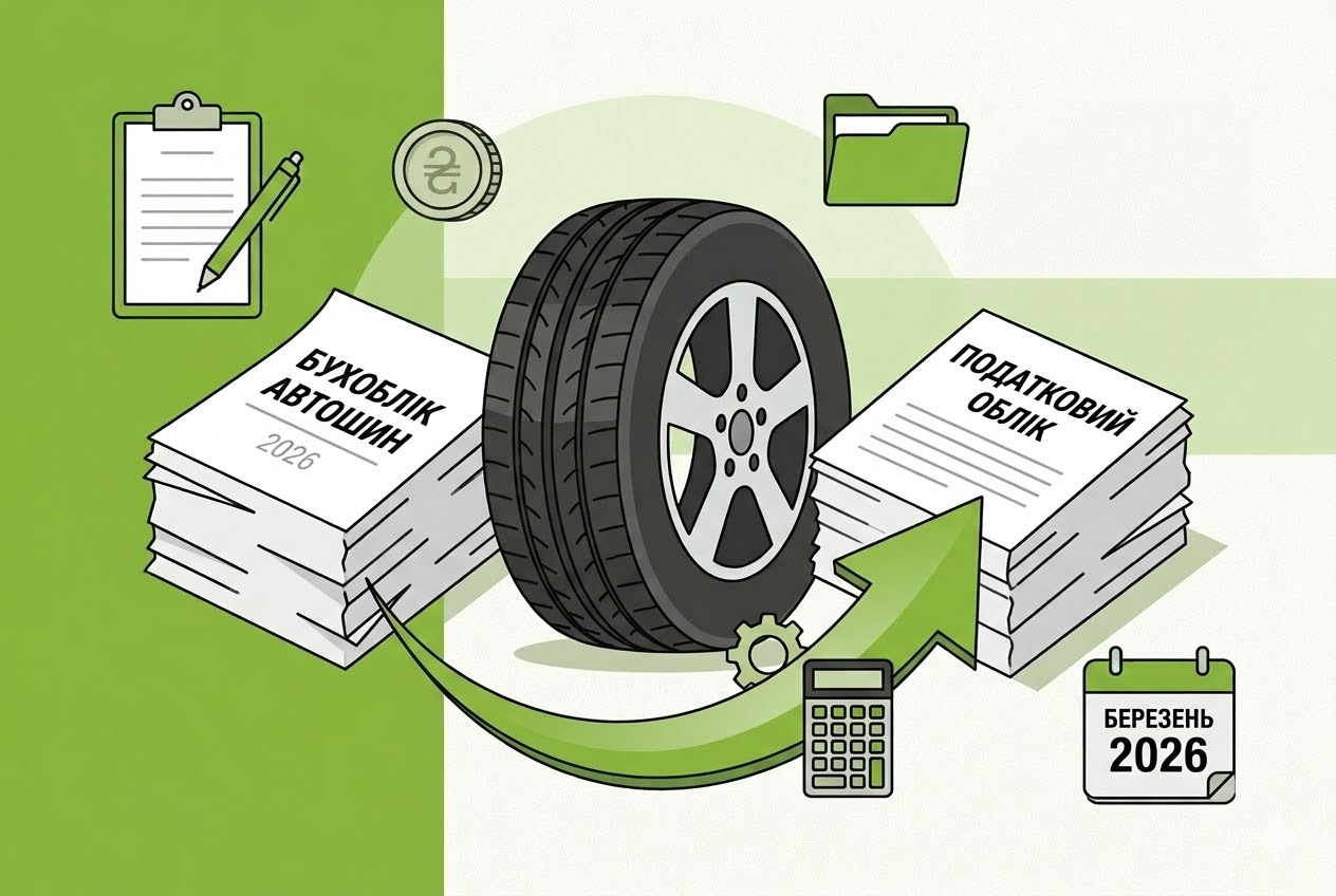 Автошини на підприємстві: бухгалтерський та податковий облік у 2026 році